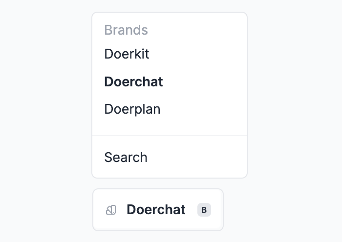 screenshot of brands